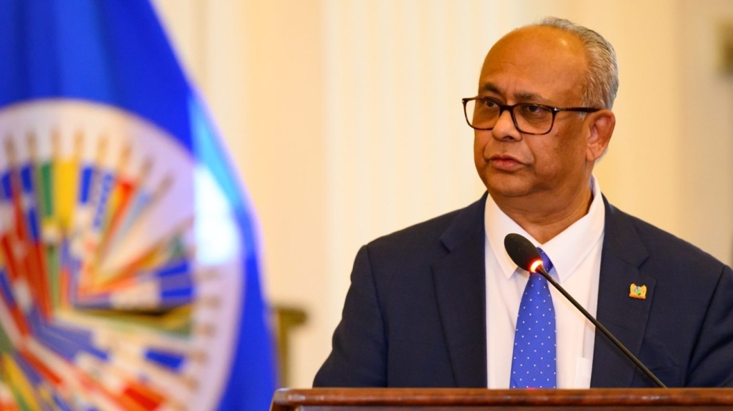 Albert Ramdin speaking at the OAS. (Suriname Foreign Minister)