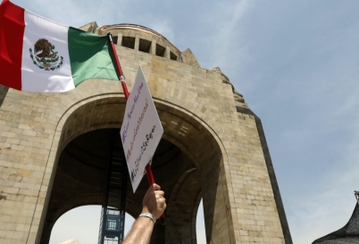 A protester in Mexico. (AP)