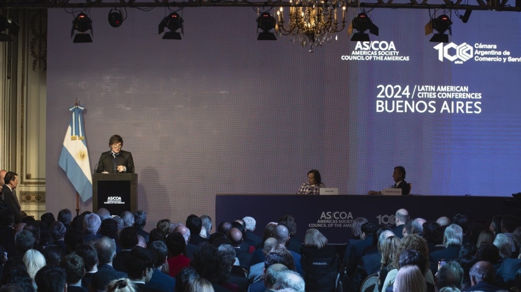 President Javier Milei at the 2024 Latin American Cities Conferences: Buenos Aires. (Photo by Pablo Lasansky)